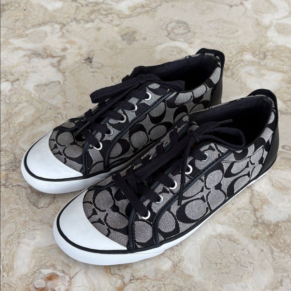 Coach Barrett Signature C Jacquard & Leather Sneakers - size 9B - Picture 3 of 12